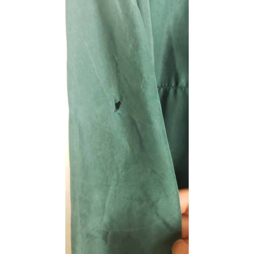 SOSTANZA Plus Size 24W Green 100%‎ Silk Button Front Tunic Blouse Fall Christmas - Picture 9 of 9